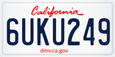CA license plate 6UKU249