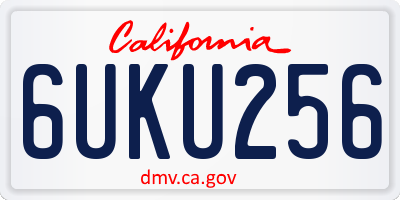 CA license plate 6UKU256