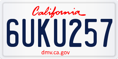 CA license plate 6UKU257