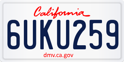 CA license plate 6UKU259