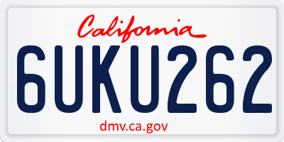 CA license plate 6UKU262