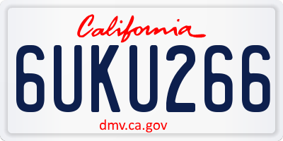 CA license plate 6UKU266