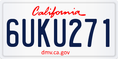 CA license plate 6UKU271