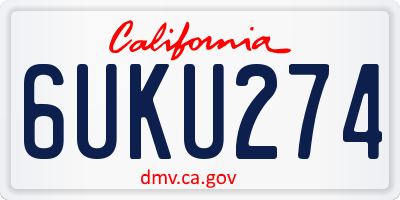 CA license plate 6UKU274