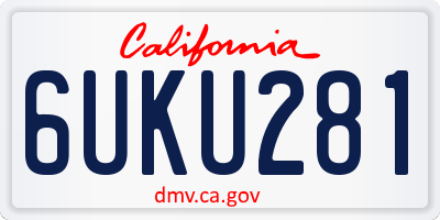 CA license plate 6UKU281