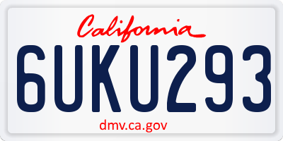 CA license plate 6UKU293