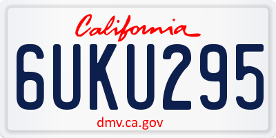 CA license plate 6UKU295