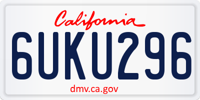 CA license plate 6UKU296