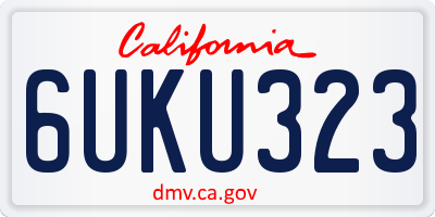 CA license plate 6UKU323