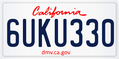 CA license plate 6UKU330