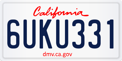 CA license plate 6UKU331