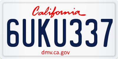 CA license plate 6UKU337