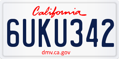 CA license plate 6UKU342