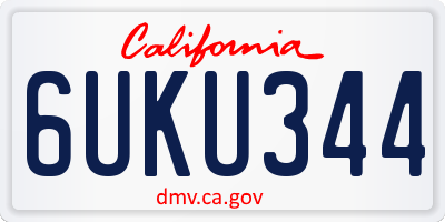 CA license plate 6UKU344