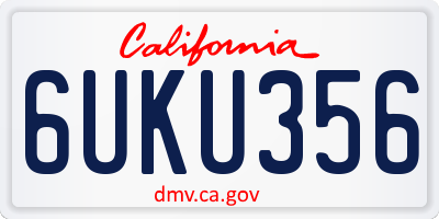 CA license plate 6UKU356