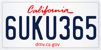 CA license plate 6UKU365