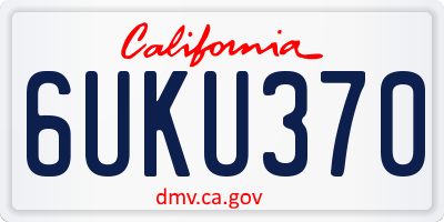CA license plate 6UKU370