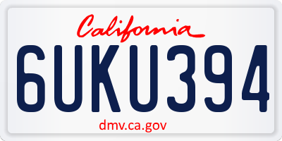 CA license plate 6UKU394