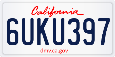 CA license plate 6UKU397
