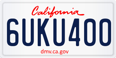 CA license plate 6UKU400