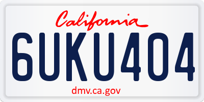 CA license plate 6UKU404