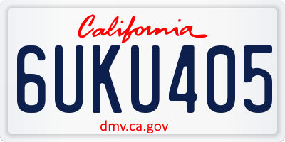 CA license plate 6UKU405