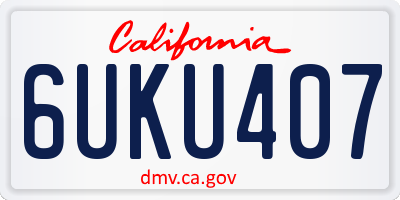 CA license plate 6UKU407