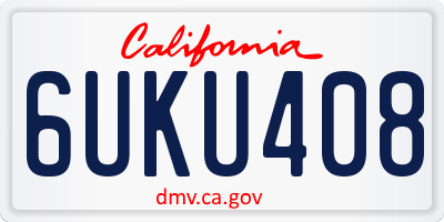 CA license plate 6UKU408