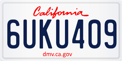 CA license plate 6UKU409