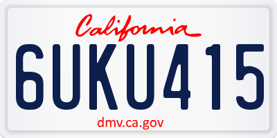 CA license plate 6UKU415