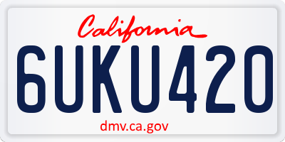 CA license plate 6UKU420