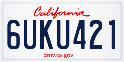 CA license plate 6UKU421