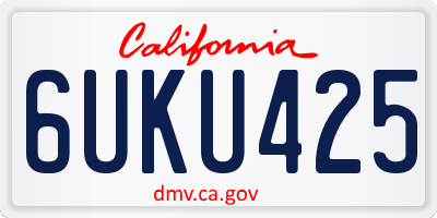 CA license plate 6UKU425