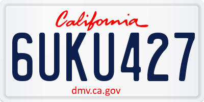 CA license plate 6UKU427