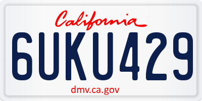 CA license plate 6UKU429