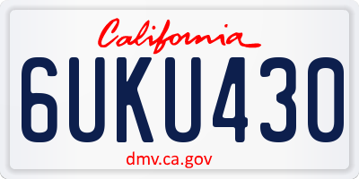 CA license plate 6UKU430
