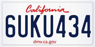 CA license plate 6UKU434