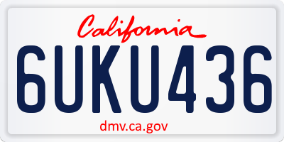CA license plate 6UKU436