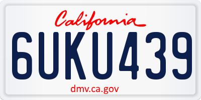 CA license plate 6UKU439