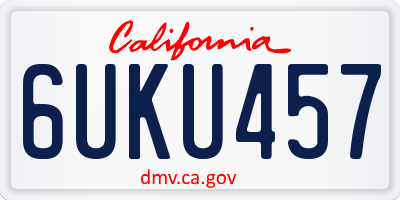 CA license plate 6UKU457