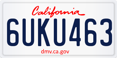 CA license plate 6UKU463