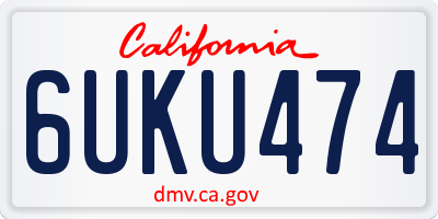 CA license plate 6UKU474