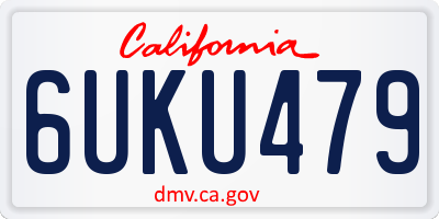 CA license plate 6UKU479