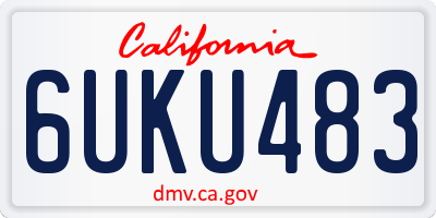 CA license plate 6UKU483