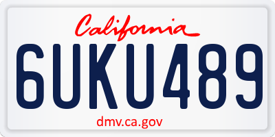 CA license plate 6UKU489