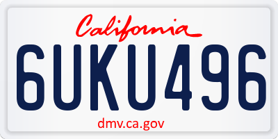 CA license plate 6UKU496