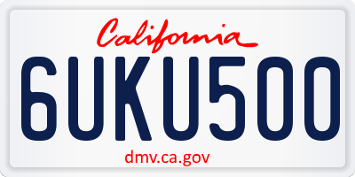 CA license plate 6UKU500