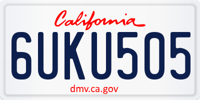 CA license plate 6UKU505