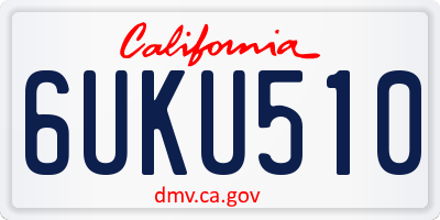 CA license plate 6UKU510
