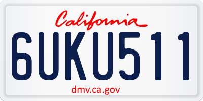 CA license plate 6UKU511